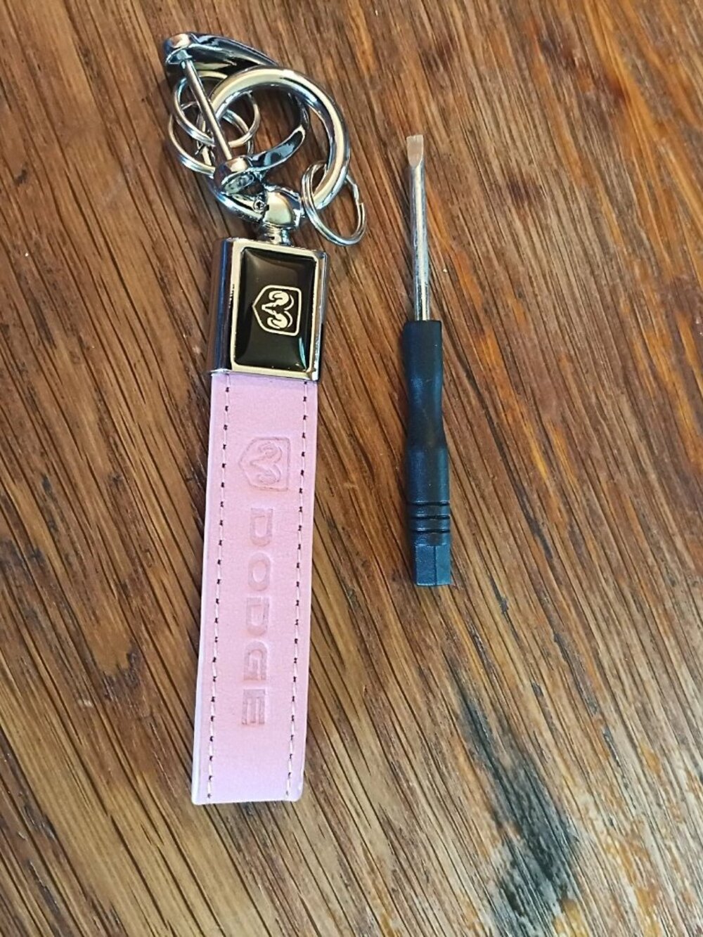 Dodge Pink Strap Keychain Key Ring Logo Car Accessory New in Package
